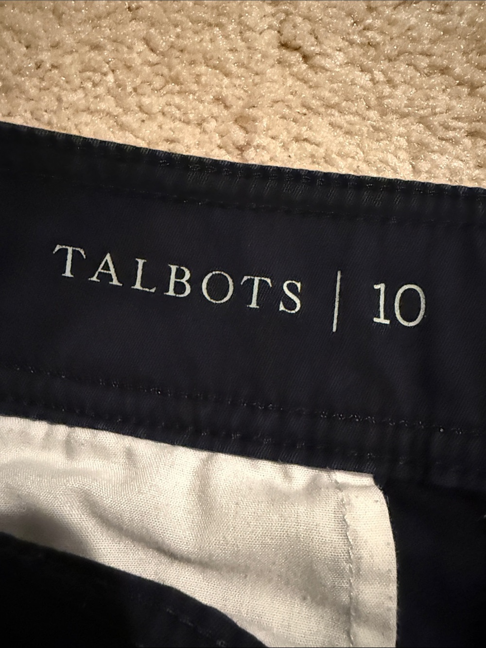 Talbots Navy Button-Front Bermuda Shorts - Picture 2 of 6